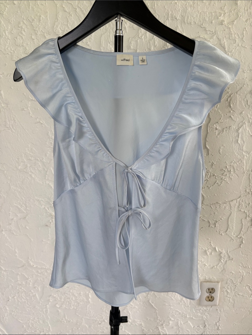 Wilfred Pale Blue Ruffle Tie-Front Camisole